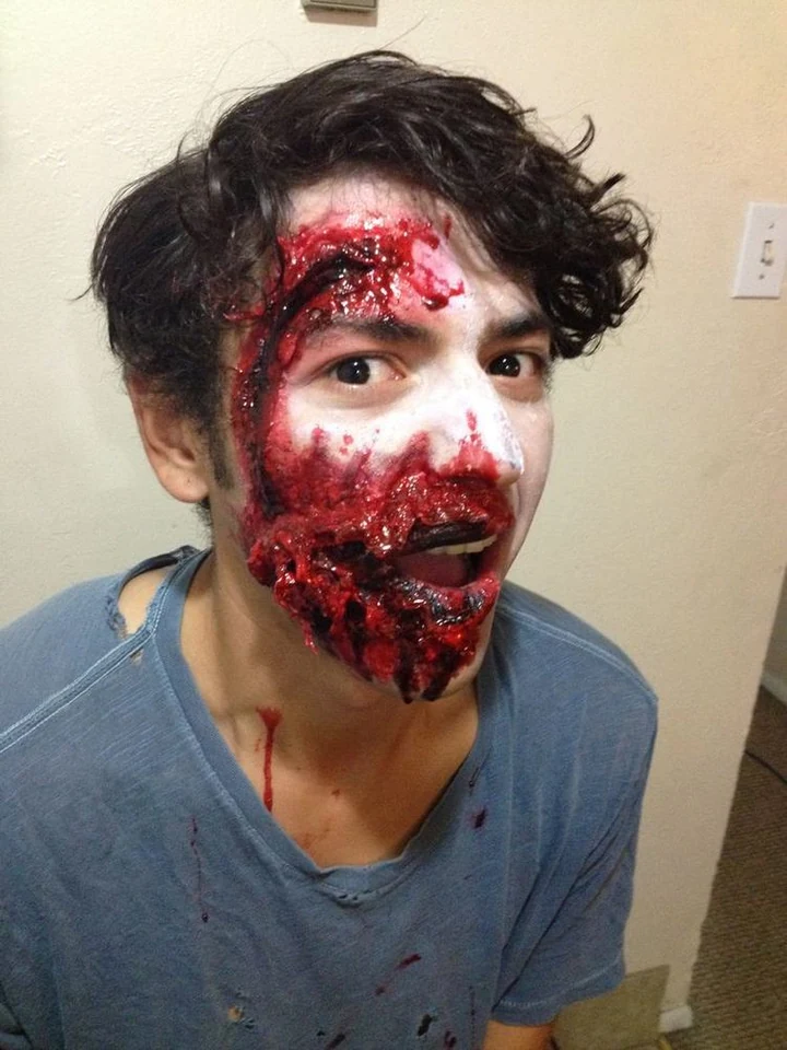 Photograph of Dani from the zombie-makeup article, tucked into the editorial thumbnail